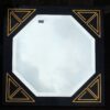 1970/80' Miroir Laqué Noir Avec Motifs en Laiton pour Lancel Paris – Image 3