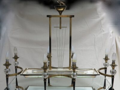 Chandelier style Jacques Adnet 8 lights