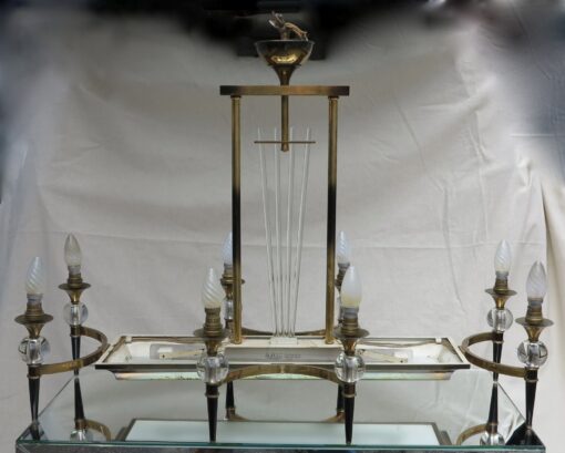 Chandelier style Jacques Adnet 8 lights