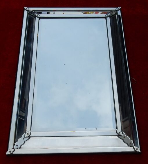 1950' Miroir Venise à Parecloses Rectangulaire Très Sobre 137 X 90 cm – Image 4