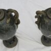 Pair of cassolettes N3 marbles green and snakes in bronze - Image 2