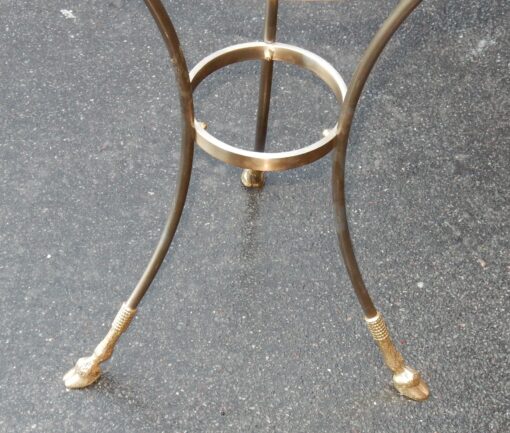 1970/80 Pedestal in Gilt and Silvered  Bronze with Top in Glass Maison Charles - Image 4