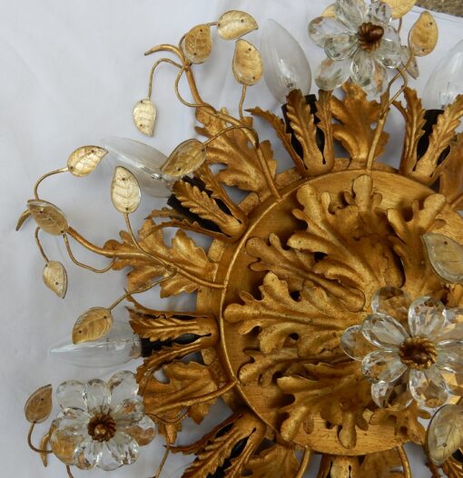 1950/70 Ceiling Light has Floral Decoration in the Style of  Maison Bagués - Image 8