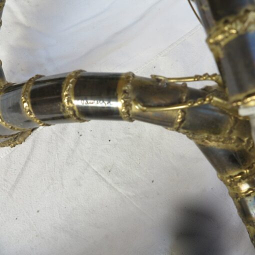 1950/70' Table Bamboo Deco Has the Bronze Cicada with Blue Agates style Duval Brasseur Enlightening - Image 6