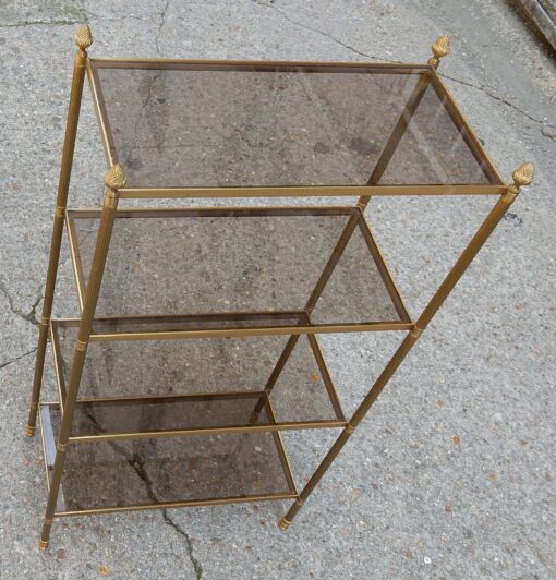 1970' Etagere A 4 Niveaux  En Bronze Maison Bagués Avec Pommes de Pin – Image 4