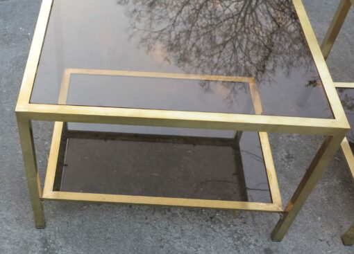 1970/80' Pair of End of Sofa with Tops in Smoked 70 X 60 cm - Image 3