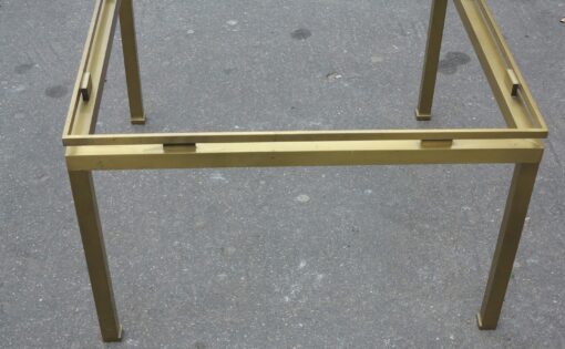 1950/70 Square Coffee table Guy Lefevre in bronze and polish brass - Image 2