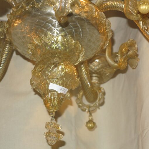 Chandelier  Murano cristal and gold  with 6 lights arms - Image 7