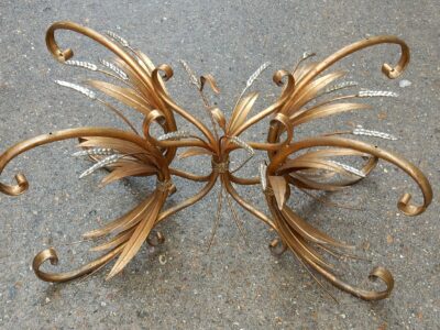 1970'  Cofee Table sheaf of wheat Gilted in The Style of Coco Chanel