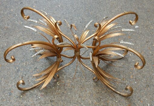 1970'  Cofee Table sheaf of wheat Gilted in The Style of Coco Chanel