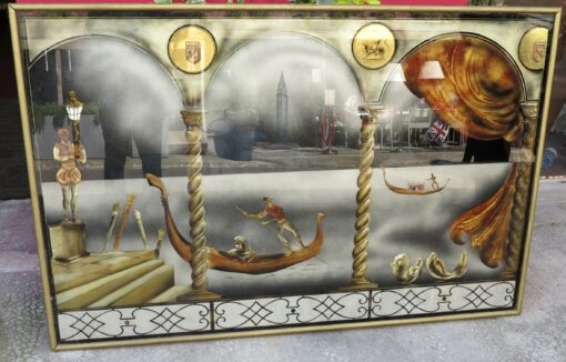 1950′ Eglomised Panel “Gondola ride for the Carnival of Venice”