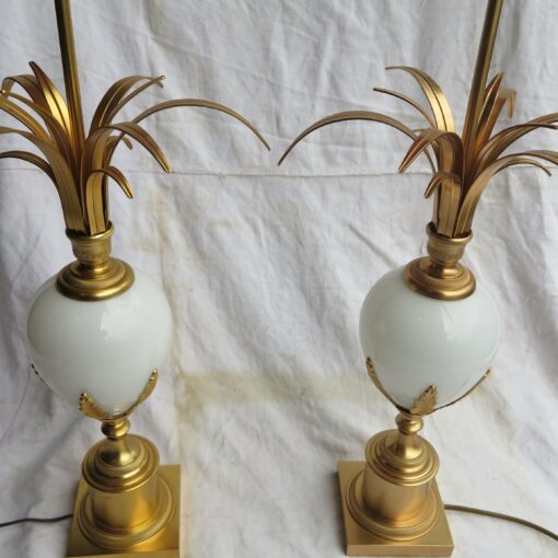 Pair of Lamps Style Maison Charles in White Opaline - Image 2