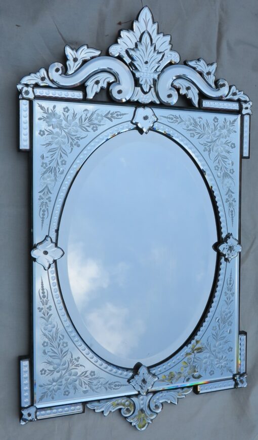 Venitien Mirror has Cartridges, Center Beveled Oval