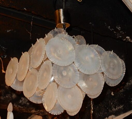 1950/70' Chandelier Vistosi, 35 Crystals Opalescents