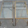 1950/70' Paire de Tables Basses en Bronze Doré Décor Palmier Maison Charles 105 X 50 cm – Image 6