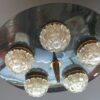 Italian style Fontana Arte ceiling light with 5 balls of glass cut in the burin
