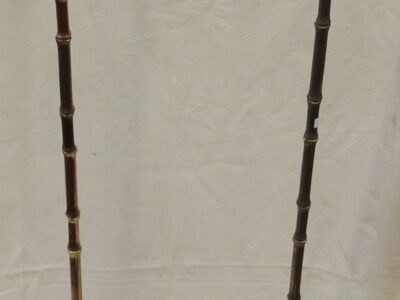 Pair of golden bronze lampposts Maison Bagués modéle Bamboo