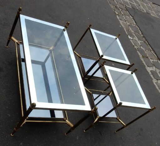 1970' Coffee Table Scraps, Style Maison Jansen, Brass and Gilded Bronze - Image 4