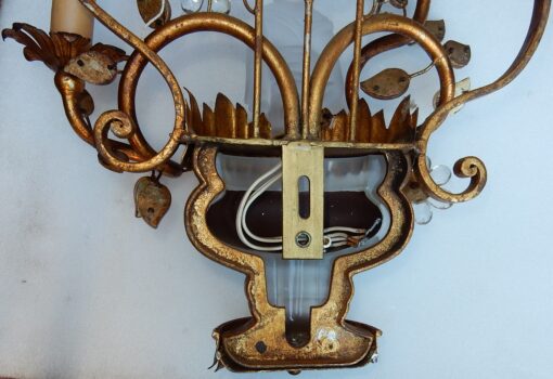 1970' Pair Wall Lamp Deco Chinese in the Style of  Maison Baguès - Image 5