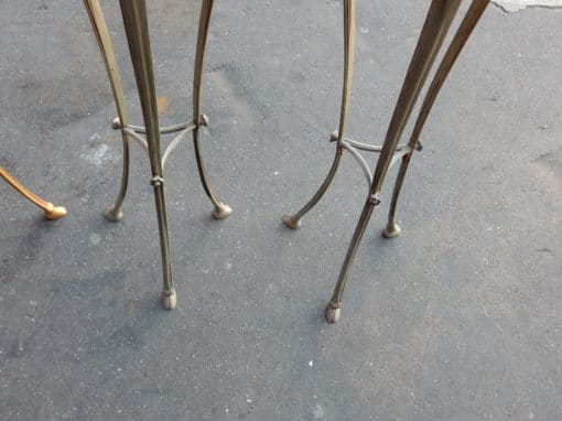 1950/70 Paire de Sellettes en Métal Argenté – Image 6