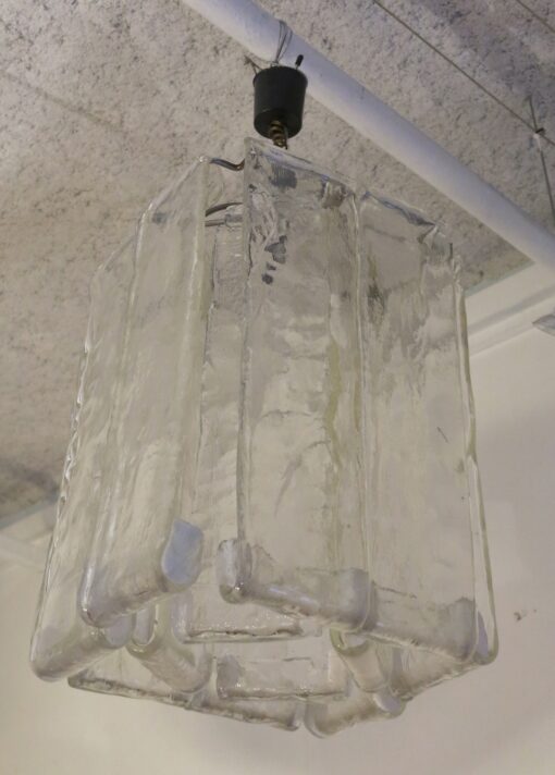 1950' Paire de Lustres Venini en Forme de Cage Cristal de Murano 43 x 32 x H 73 cm – Image 5