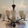 Lustre signé Brandt et ses 2 appliques