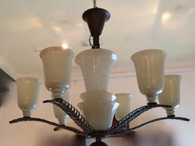 Chandelier signed Brandt and his 2 wall lamps