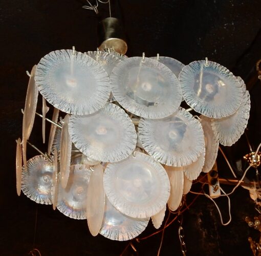 1950/70' Chandelier Vistosi, 35 Crystals Opalescents - Image 4