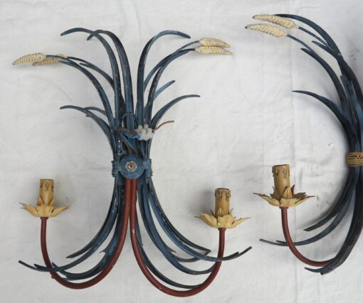 Pair d apply sheaf of wheat in painted metal - Image 4