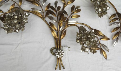 Wall lamp 4 lights in wisterias, flower of bottom silvered - Image 3