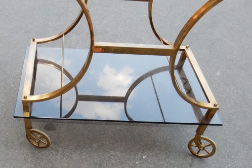1950/70 'Brass Rolling Bar With Sliding Trays Style Maison  Jansen - Image 5