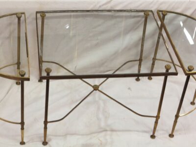 Tripartite table top in glass style Maison Bagués