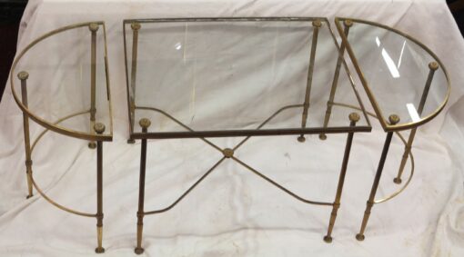 Tripartite table top in glass style Maison Bagués