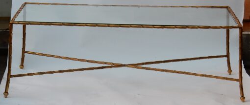 1950/70' Coffee Table Maison Charles, Top In Glass  116 X 62 cm - Image 3