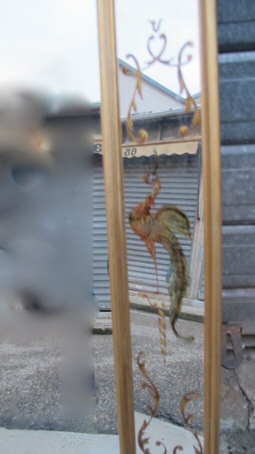 1950/70' Miroir Églomisé Aux Oiseaux Lyre 100 x 75 x 5,5 cm – Image 2