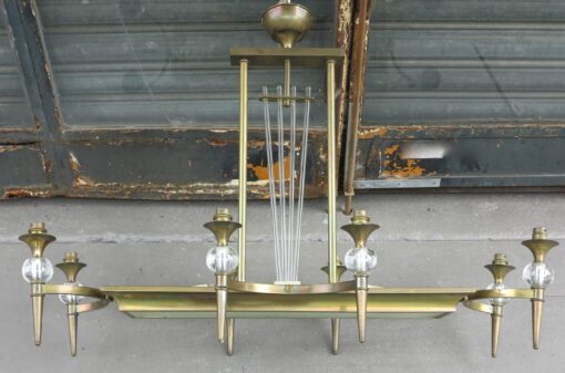 1950/70' Lustre Style Jacques Adnet 8 Lumières – Image 8