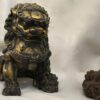 19th Pair of Dogs Fu or Chinese Lion in golden cast iron - Image 3
