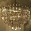 1970' Lustre 180 Cristaux 17 Ampoules  Hauteur 94 x Diamètre 64 cm – Image 7