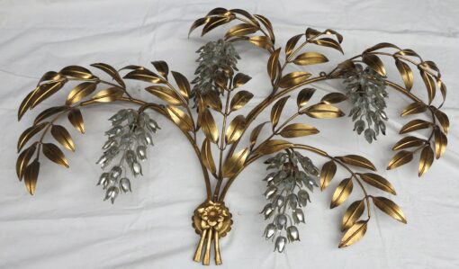 Wall lamp 4 lights in wisterias, flower of bottom gilded - Image 2