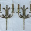 Pair sconces bronze of style empire heads  eagles and masks