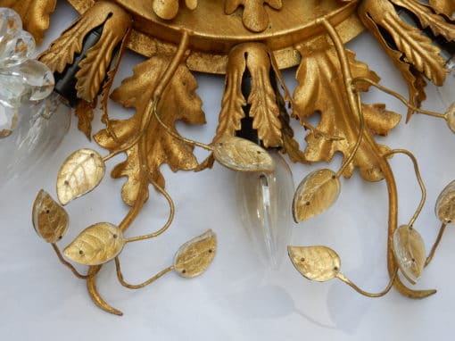 1950/70 Ceiling Light has Floral Decoration in the Style of  Maison Bagués - Image 2