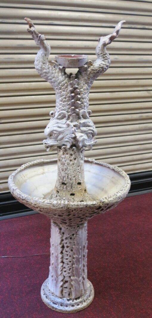 1950/70' Fontaine aux Dauphins Faïence Style Vallauris