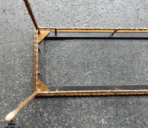 1950/70' Coffee Table Maison Charles, Top in Oxyded Gilted Mirror - Image 4