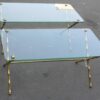 1950/70 Paire de Tables Basses en Bronze Doré Maison Baguès, Modèle bambou, Entretoise, Plateau Verre Vissé – Image 7