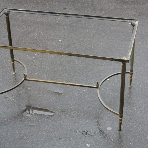 1970 Coffee table Maison Bagués  in Bronze with top miror oxyded oldered - Image 5