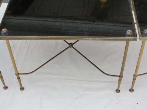 1950 Tripartite table tans and aged mirror style Maison Bagués - Image 3