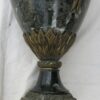 Pair of cassolettes N3 marbles green and snakes in bronze - Image 7