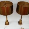 1950/70  Paire de Lampes Aux Colonnes Coryntiennes en Laiton et Bronze Signées Charles – Image 5