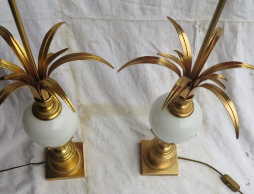 Pair of Lamps Style Maison Charles in White Opaline - Image 5