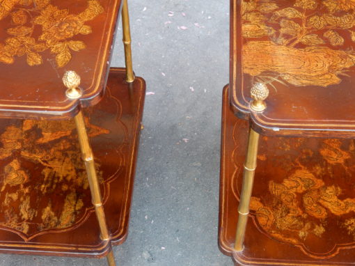 1950/70'  Pair of End of Sofa in the Style of Maison Bagués Lacquer of China 45 X34 cm - Image 6